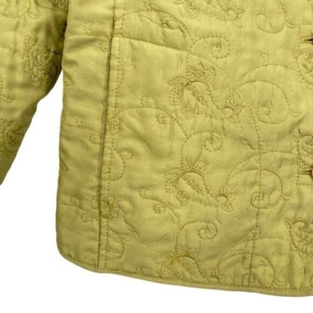 J. Jill Green Silk Embroidered Lightweight Jacket Coat - Picture 9 of 14
